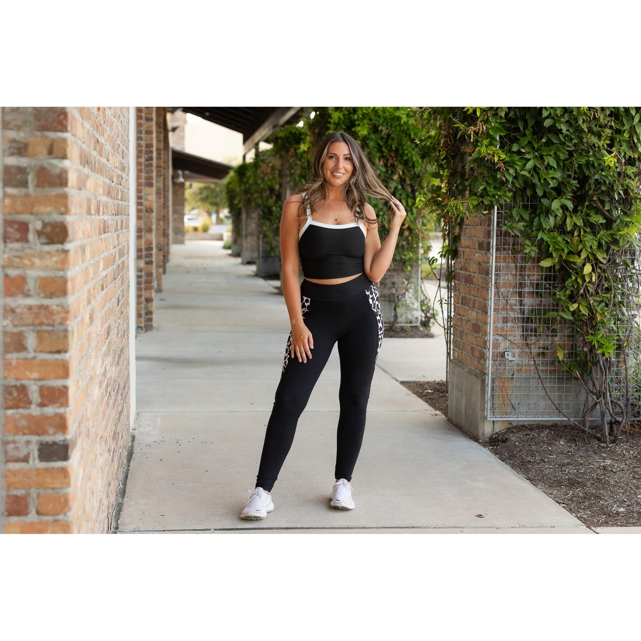 PreOrder | The Carolina - Cow Print Panel Leggings