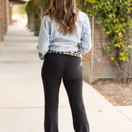 PreOrder | The Kristen - Leopard Fold Over Bootcut Leggings