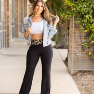 PreOrder | The Kristen - Leopard Fold Over Bootcut Leggings