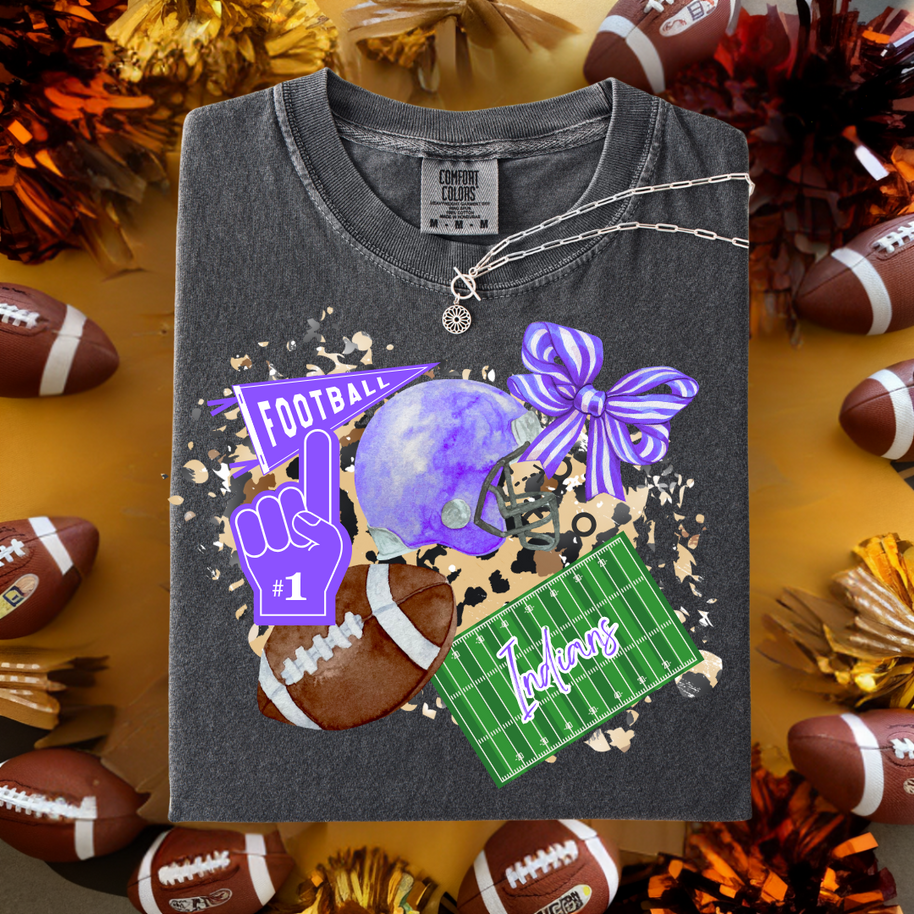Choose Your Mascot and Colors Football Collage Graphic Tee