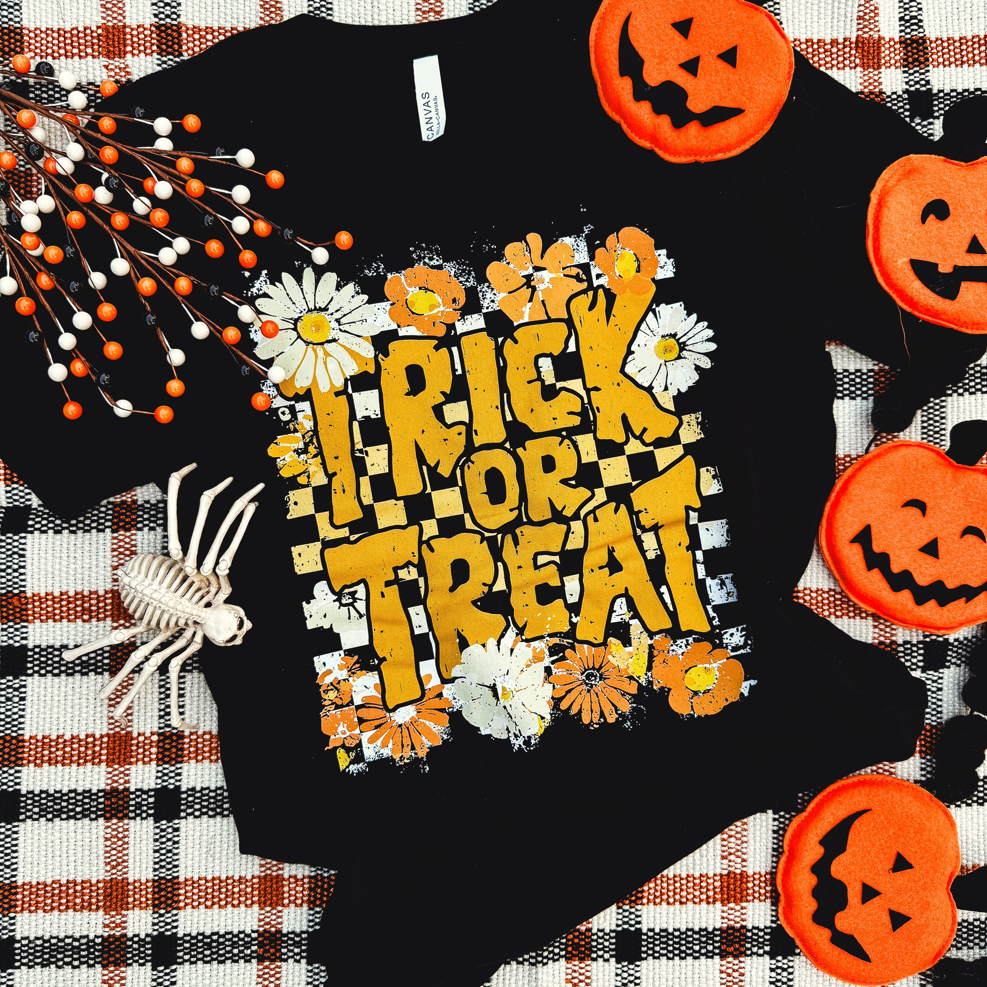 Trick Or Treat Checker Soft Graphic Tee