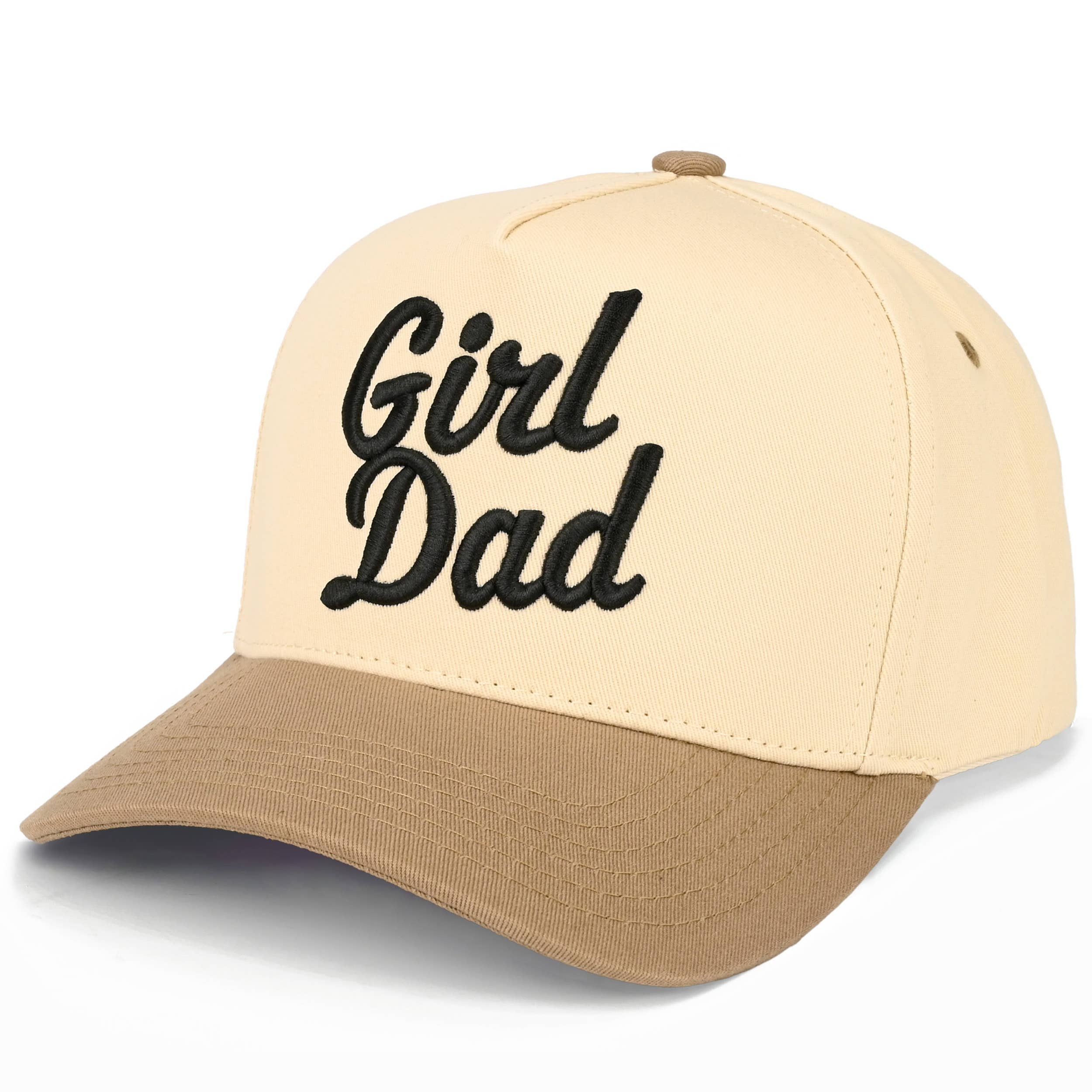 C.C GIRL DAD Letter Embroidered on Two Tone Trucker Hat
