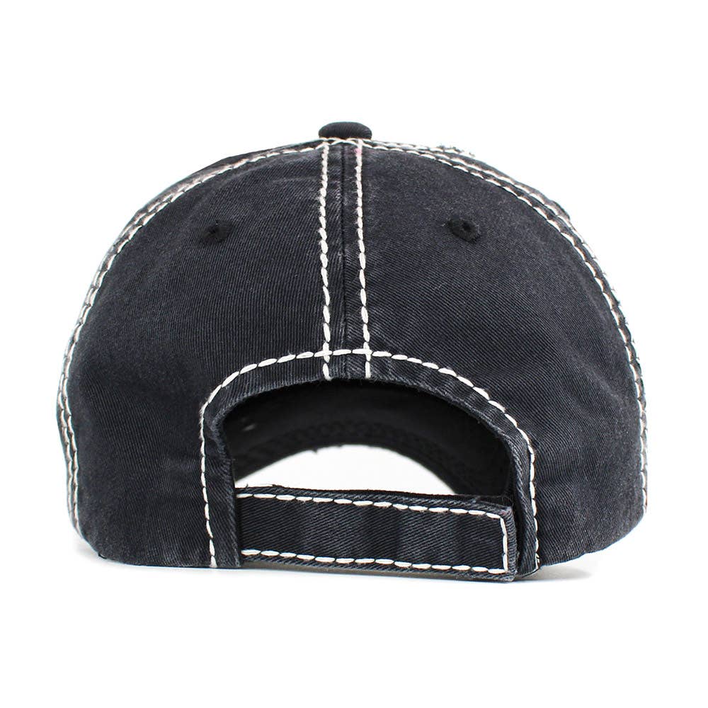 Pink Ribbon WARRIOR Embroidered Vintage Baseball Cap