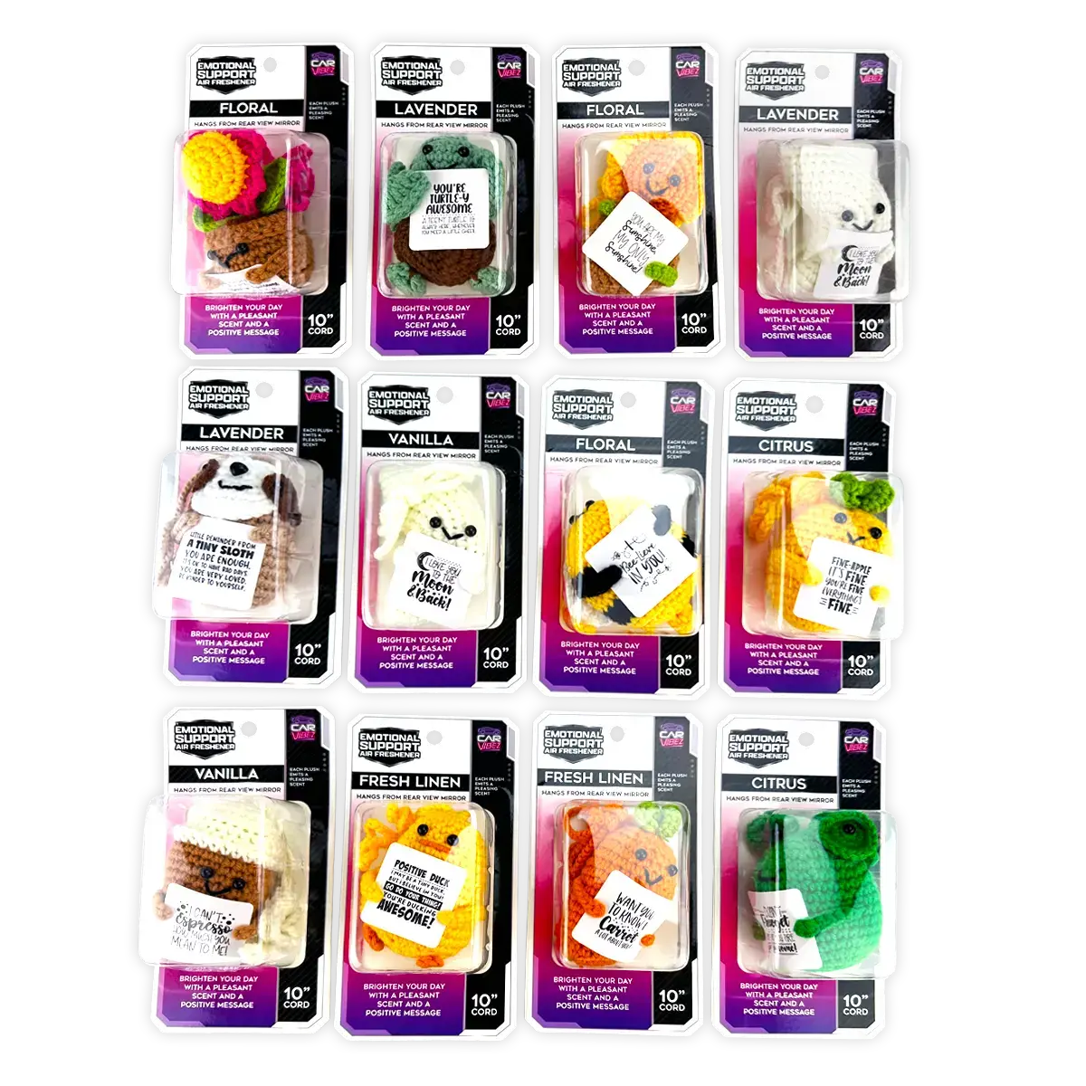 Crochet Pals Emotional Support Air Freshener - 12/Display