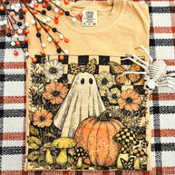 Checker Ghost Floral Soft Graphic Tee