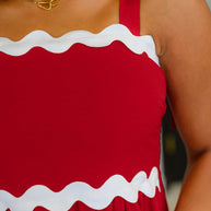 Acting Brand New Contrast Trim Crinkle Woven Dress