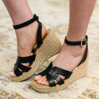 Behold Black Braided Twine Wedge