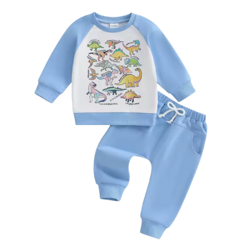 Blue Dino Patchwork Lounge Set