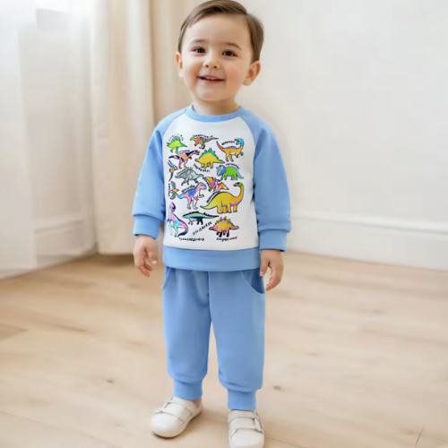 Blue Dino Patchwork Lounge Set