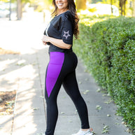 PreOrder | The Presley - Purple Panel Full Length Leggings ROUND 2