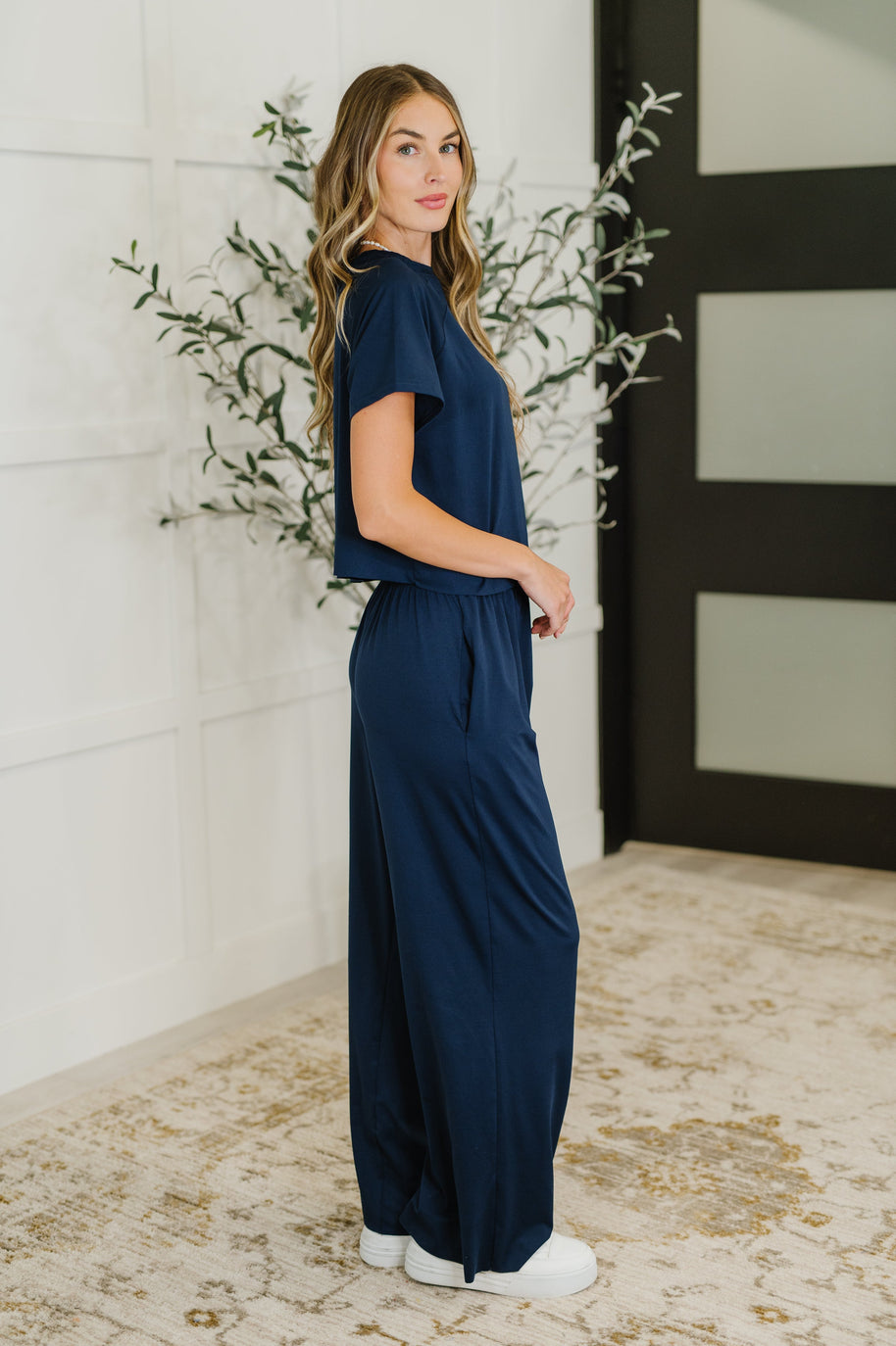 PREORDER: Casual Top and Bottom Set in Navy