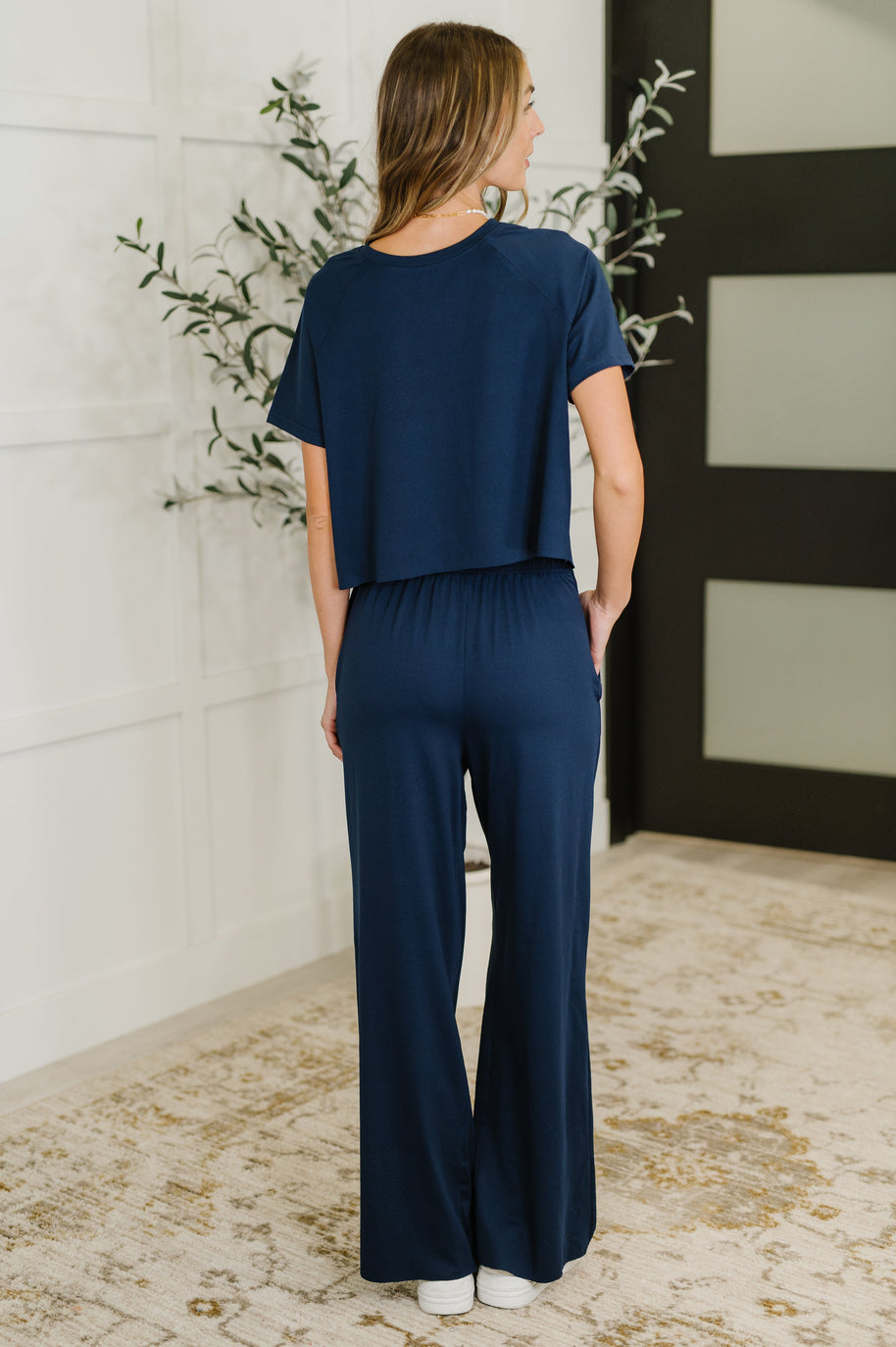 PREORDER: Casual Top and Bottom Set in Navy