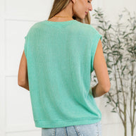 Casually Iconic Waffle Knit Top in Mint