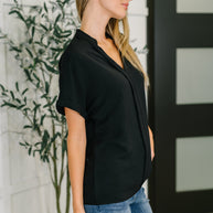 PREORDER: Crinkle Wove V-Neck Blouse in Four Colors