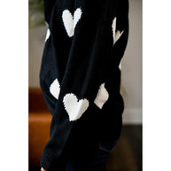 Ready to Ship | The Stephanie - Acrylic V Neck Heart Sweater