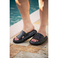 Ready to Ship | BLACK LEOPARD  Insanely Comfy -Beach or Casual Slides