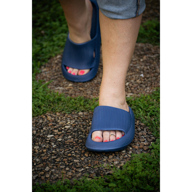 Ready to Ship | Navy Blue Insanely Comfy -Beach or Casual Slides