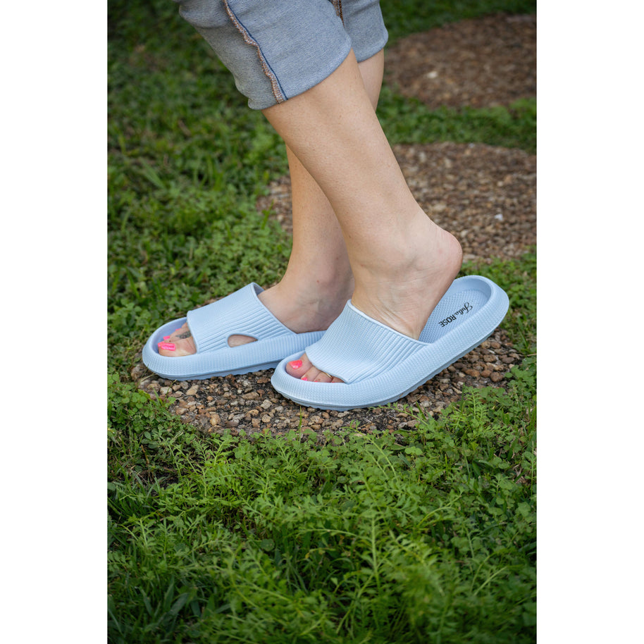 Ready to Ship | Light Blue Insanely Comfy -Beach or Casual Slides