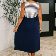 Dockside Darling Midi Dress in Navy