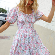 Lock Eyes Cream Floral Print Sweetheart Neck Fit & Flare Dress