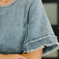 Dressed & Obsessed Chambray T-Shirt Dress in Indigo
