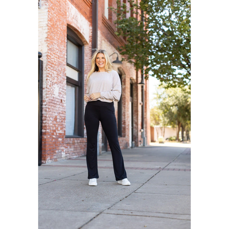 Ready to Ship | The Vanessa 30 - Black Bootcut Leggings