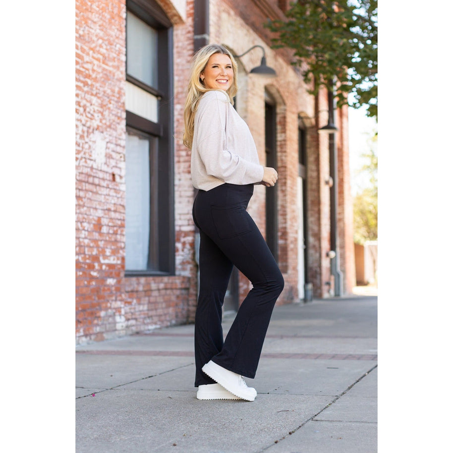 Ready to Ship | The Vanessa 27 - Black Bootcut Leggings