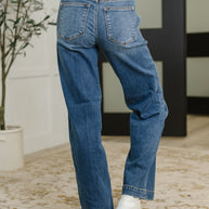 Elsie High Rise Double Button Wide Leg Jeans