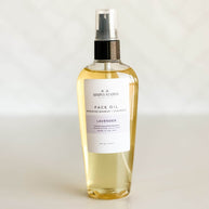 Simply Stated Bath & Body Face Oil in Lavender, a gentle botanical cleanser and makeup remover. Hydrating oil blend with castor oil, sunflower oil, and vitamin E for deep cleansing and nourishment.