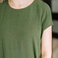 Flatter Me Later Relaxed Dress in Moss