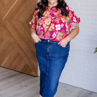 Flit About Floral Top in Pink