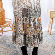 Floral Patches - Midi Skirt