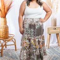 Floral Patches - Midi Skirt