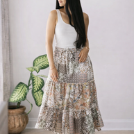 Floral Patches - Midi Skirt