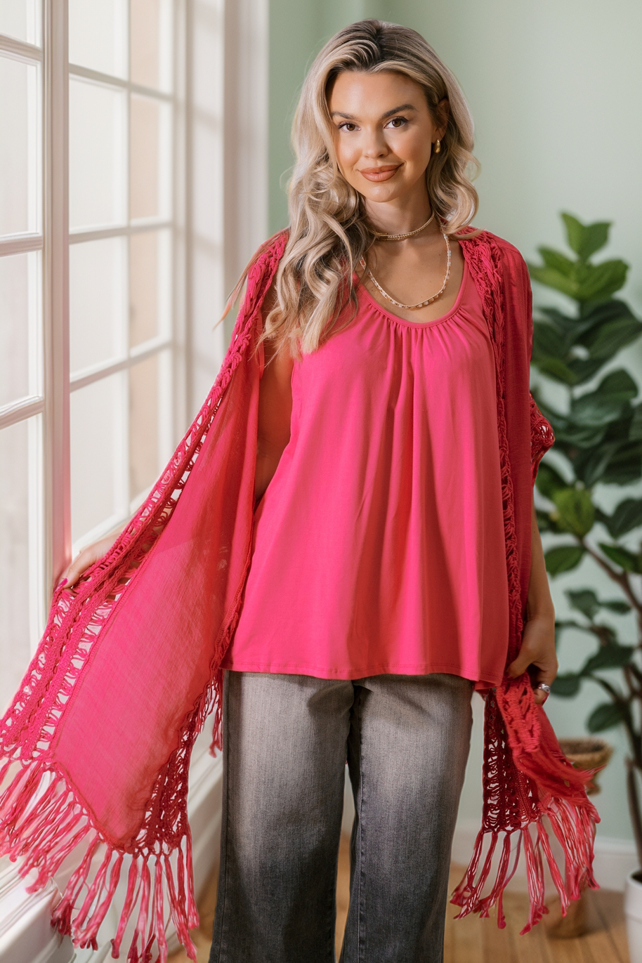 Fuchsia Flow Cardigan