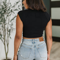 Halfway to Heaven Cropped Top in Black