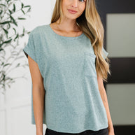 Heathered Harmony Basic Tee in Ash Jade