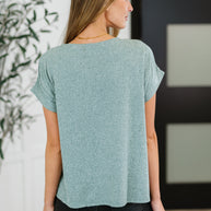 Heathered Harmony Basic Tee in Ash Jade