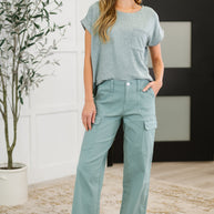 Heathered Harmony Basic Tee in Ash Jade