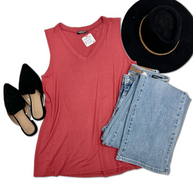 Jasmine - Sleeveless Top Marsala