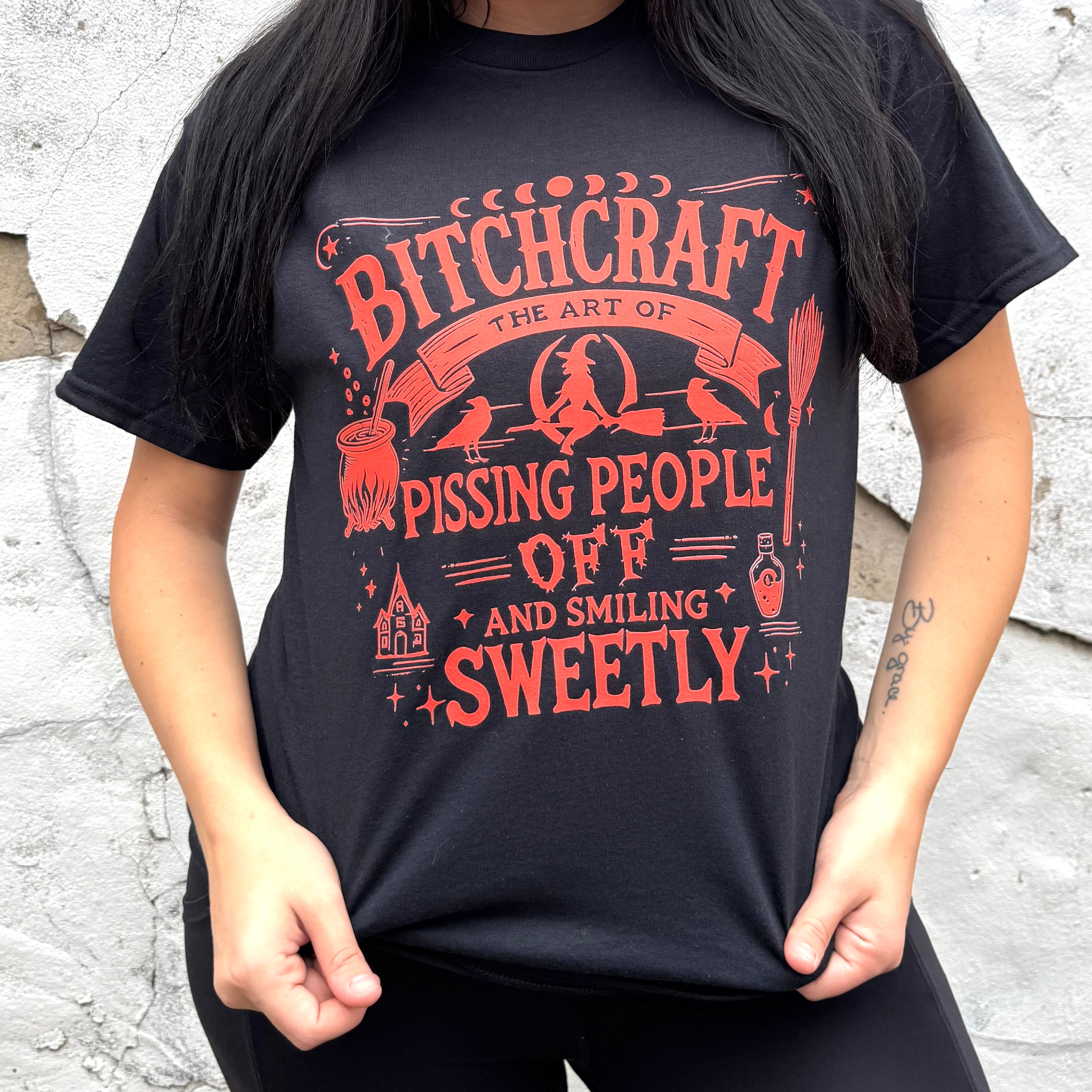 Bitchcraft Orange Graphic Tee