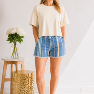 Judy Blue - Beach Striped Shorts