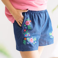 Embroidered Bloom Shorts