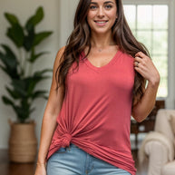 Jasmine - Sleeveless Top Marsala