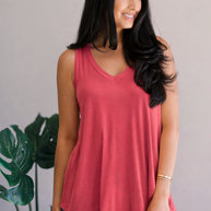 Jasmine - Sleeveless Top Marsala