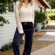 Judy Blue Corduroy Wide Leg - Black