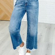 Megan High Rise Rigid Magic Wide Leg Crop Jeans
