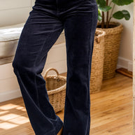 Judy Blue Corduroy Wide Leg - Black - fashion-forward corduroy, drop shipped from the USA.