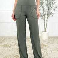 Leg Day Legends Straight Leg Bottoms in Grey Sage