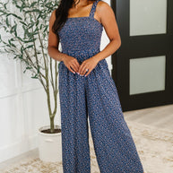 Live Your Best Life Floral Jumpsuit in Blue Floral
